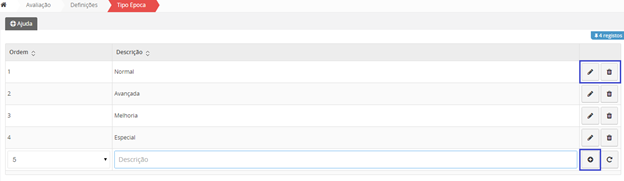 Interface Inicial para Atribuição de Notas