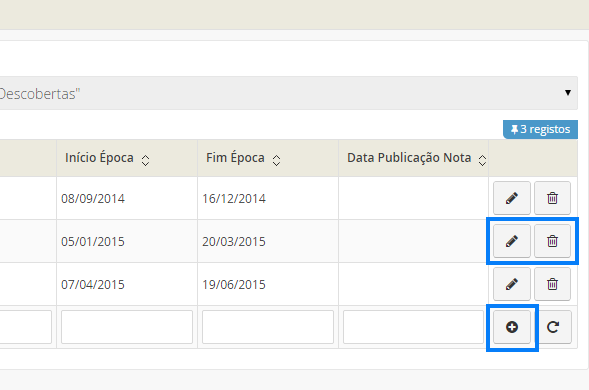 Edição de Tipos de Momentos de Avaliação
