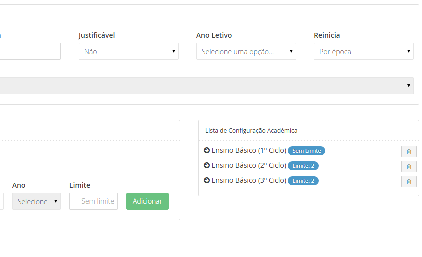 Edição e Inserção dos Tipos de Falta I